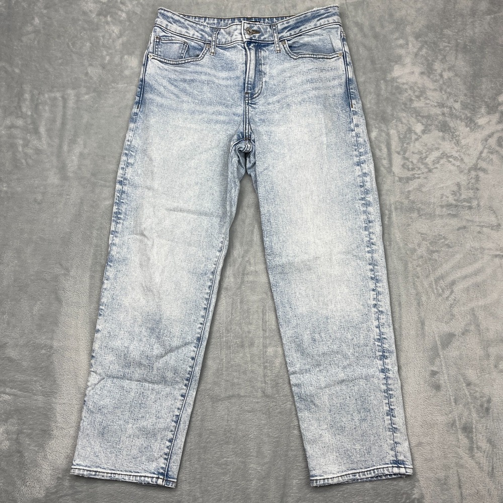 Express Boyfriend Jeans Womens 6R (31x28) Blue Denim Boho Mid-Rise Straight‎ Leg